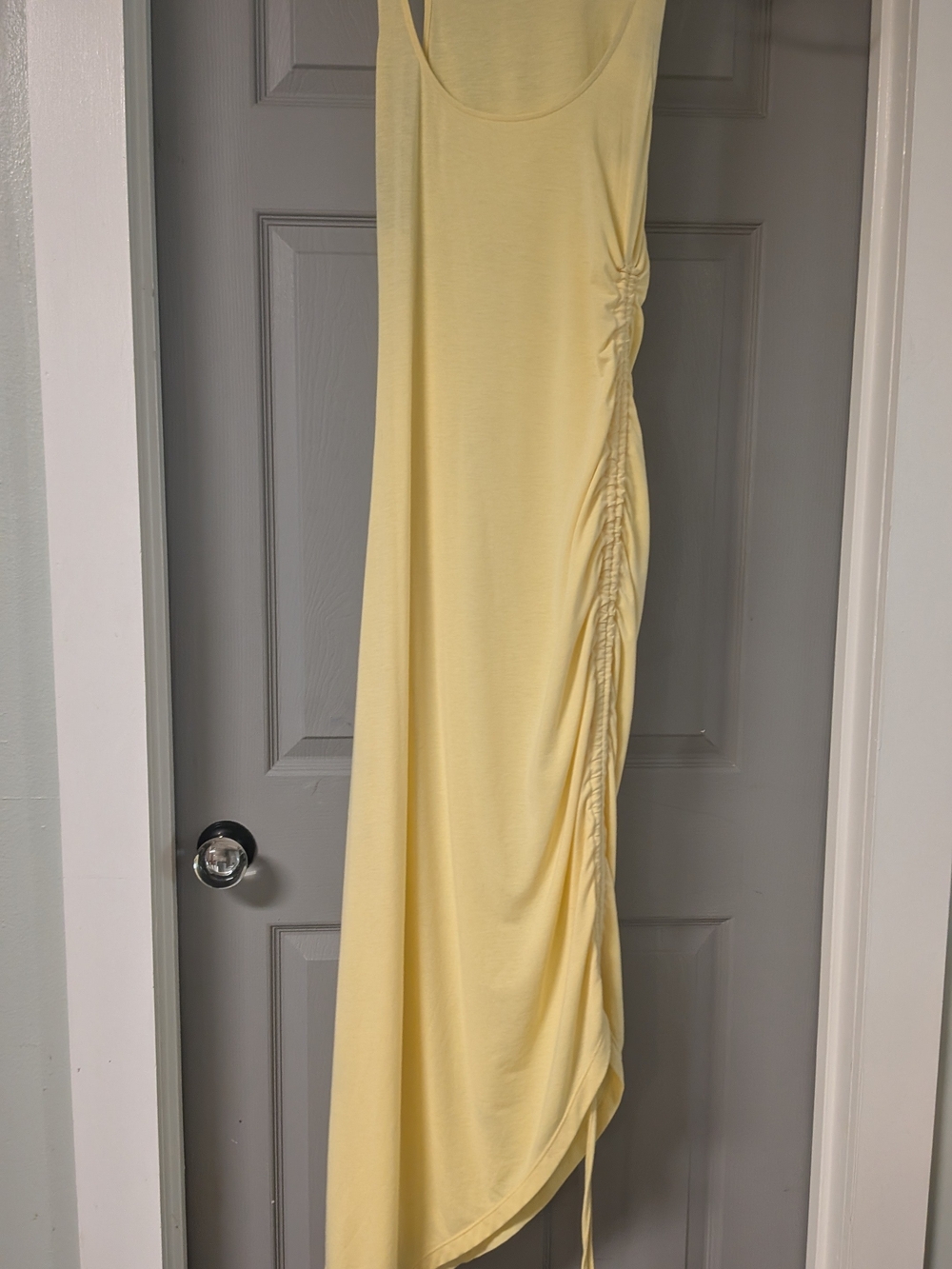 JustFab Pale Yellow Scoop Neck Maxi Dress